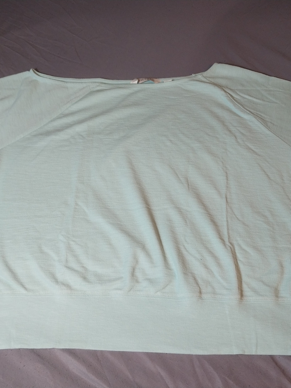 BEAUTIFUL by Lawrence Zarian Mint Green Ribbed Short-Sleeve Top #408